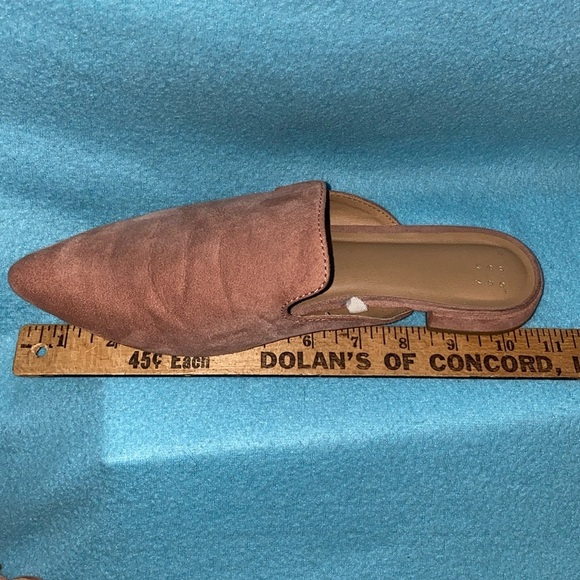 A NEW DAY Velma pink faux suede pointed closed toe slip on mules NEW size 9 - Picture 11 of 11